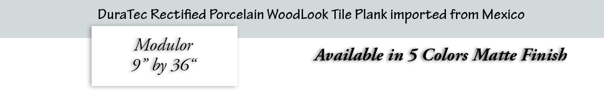 This Rectified Porcelain Plank comes in 5 Colors with a Matte Finish